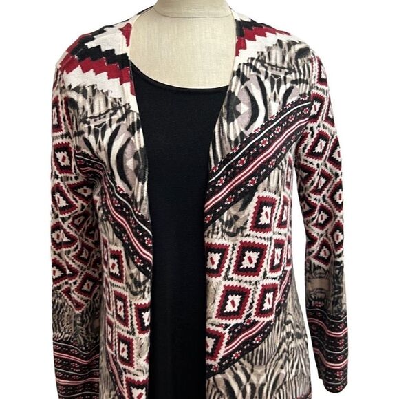 Chicos Long Open Front Cardigan Size 1 Small - Picture 3 of 7